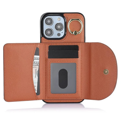 For iPhone 12 Pro Max Case RFID Blocking Card Bag PU+TPU Phone Cover