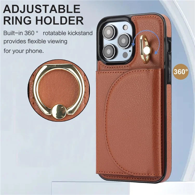 For iPhone 12 Pro Max Case RFID Blocking Card Bag PU+TPU Phone Cover