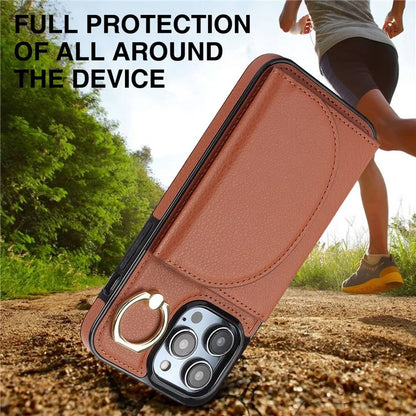 For iPhone 12 Pro Max Case RFID Blocking Card Bag PU+TPU Phone Cover