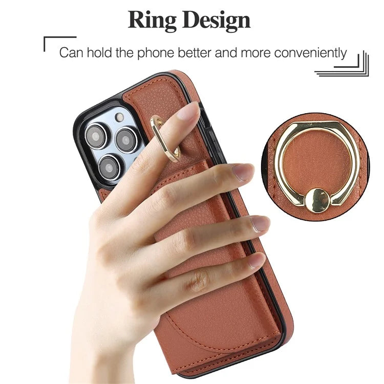 For iPhone 12 Pro Max Case RFID Blocking Card Bag PU+TPU Phone Cover