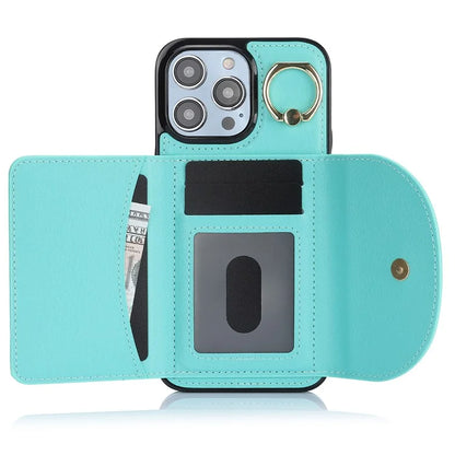 For iPhone 12 Pro Max Case RFID Blocking Card Bag PU+TPU Phone Cover