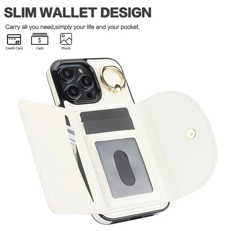 For iPhone 12 Pro Max Case RFID Blocking Card Bag PU+TPU Phone Cover