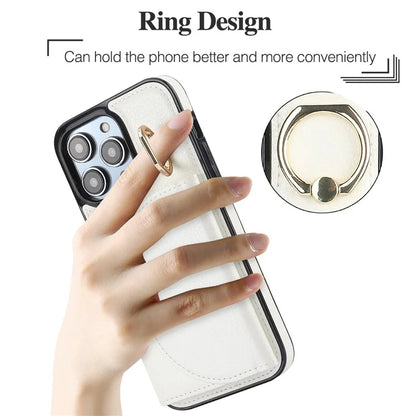For iPhone 13 Pro Max Cell Phone Case RFID Blocking Card Bag PU+TPU Shockproof Cover