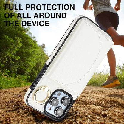 For iPhone 15 Pro Max Cell Phone Case RFID Blocking Card Bag Scratch Proof PU+TPU Cover