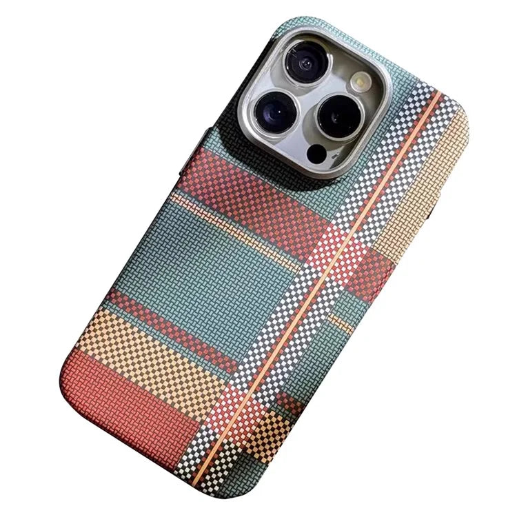 For iPhone 12 Pro Max 6.7 inch PC Case Carbon Fiber Texture Back Shell Compatible with MagSafe