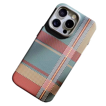 For iPhone 12 Pro Max 6.7 inch PC Case Carbon Fiber Texture Back Shell Compatible with MagSafe