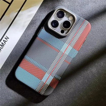 For iPhone 12 Pro Max 6.7 inch PC Case Carbon Fiber Texture Back Shell Compatible with MagSafe