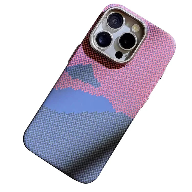 For iPhone 12 Pro Max 6.7 inch PC Case Carbon Fiber Texture Back Shell Compatible with MagSafe