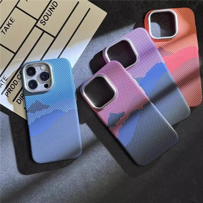 For iPhone 12 Pro Max 6.7 inch PC Case Carbon Fiber Texture Back Shell Compatible with MagSafe