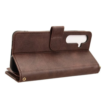 For Samsung Galaxy S24+ Crossbody Phone Case Zipper Pocket Leather Phone Bag