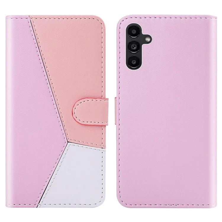 For Samsung Galaxy A55 5G Cover Three-color Splicing Leather Wallet Phone Case