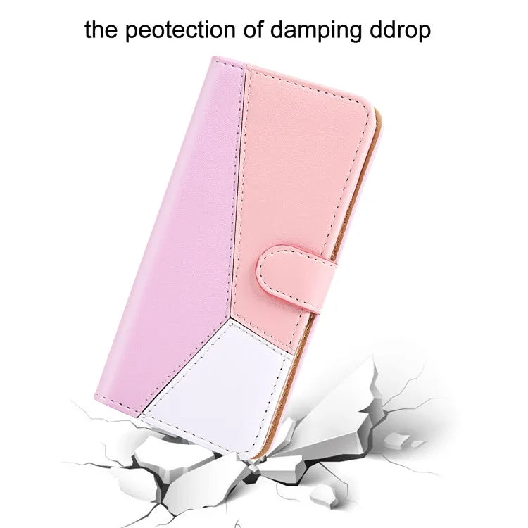 For Samsung Galaxy A55 5G Cover Three-color Splicing Leather Wallet Phone Case