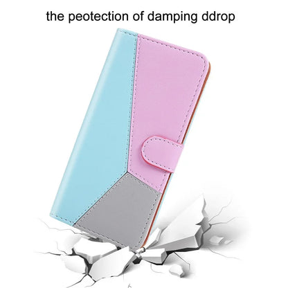 For Samsung Galaxy A55 5G Cover Three-color Splicing Leather Wallet Phone Case