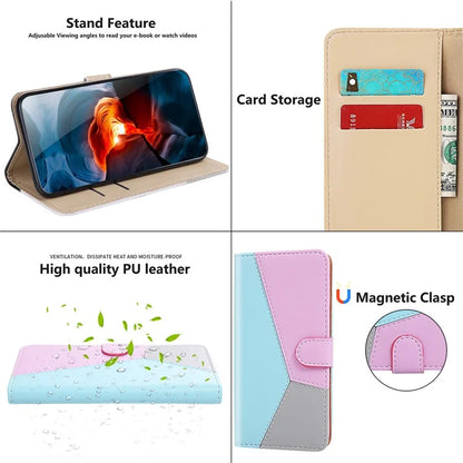 For Samsung Galaxy A55 5G Cover Three-color Splicing Leather Wallet Phone Case