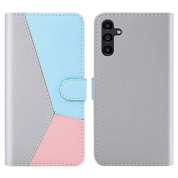 For Samsung Galaxy A55 5G Cover Three-color Splicing Leather Wallet Phone Case