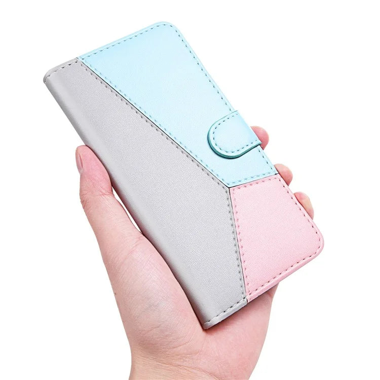 For Samsung Galaxy A55 5G Cover Three-color Splicing Leather Wallet Phone Case