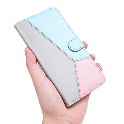 For Samsung Galaxy A55 5G Cover Three-color Splicing Leather Wallet Phone Case