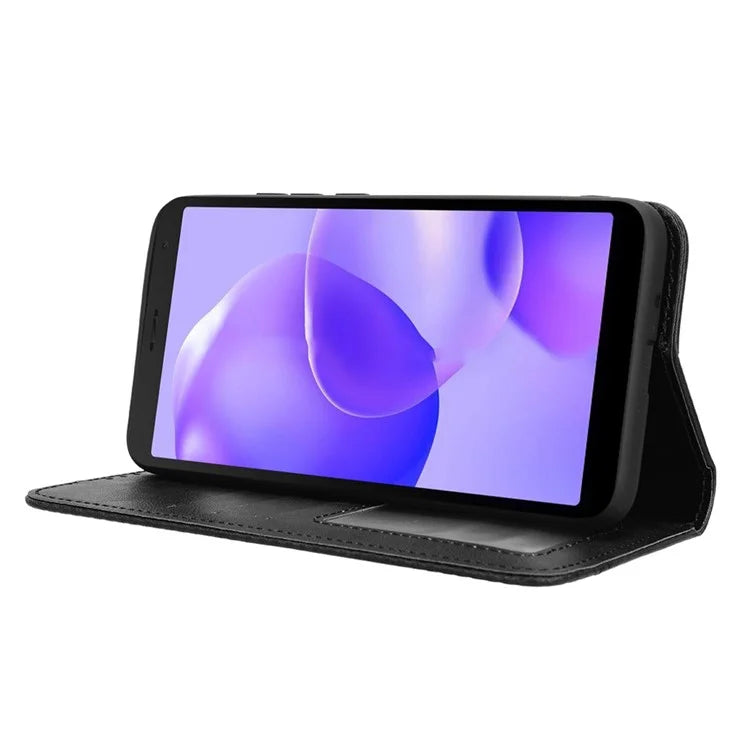 For TCL 502 Case Retro PU Leather Phone Cover Wallet Magnetic Closing
