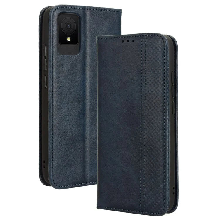 For TCL 502 Case Retro PU Leather Phone Cover Wallet Magnetic Closing