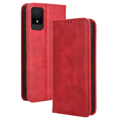 For TCL 502 Case Retro PU Leather Phone Cover Wallet Magnetic Closing