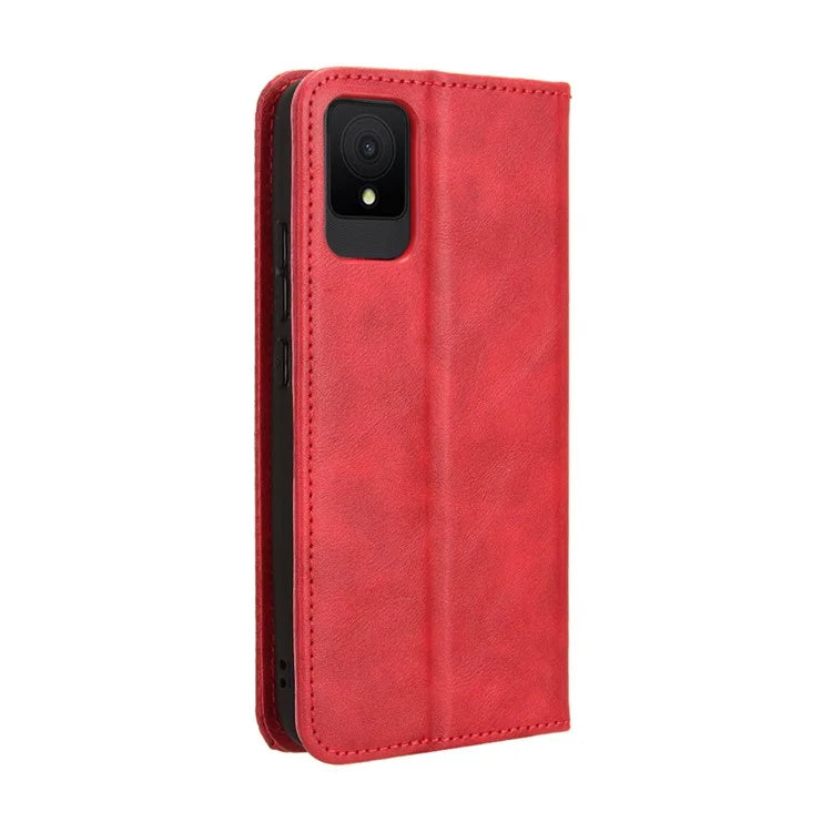 For TCL 502 Case Retro PU Leather Phone Cover Wallet Magnetic Closing
