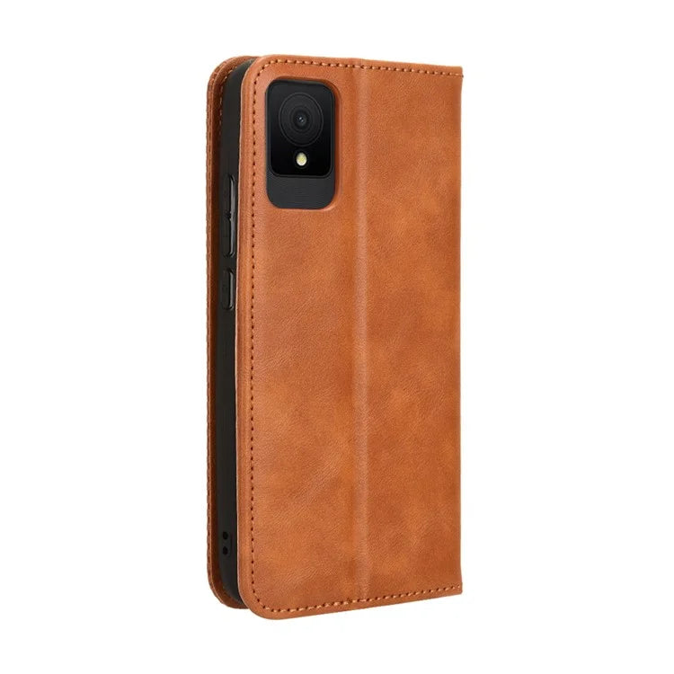 For TCL 502 Case Retro PU Leather Phone Cover Wallet Magnetic Closing