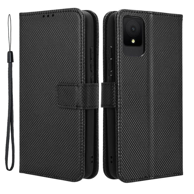 For TCL 502 Diamond Texture Leather Case Stand Wallet Phone Cover