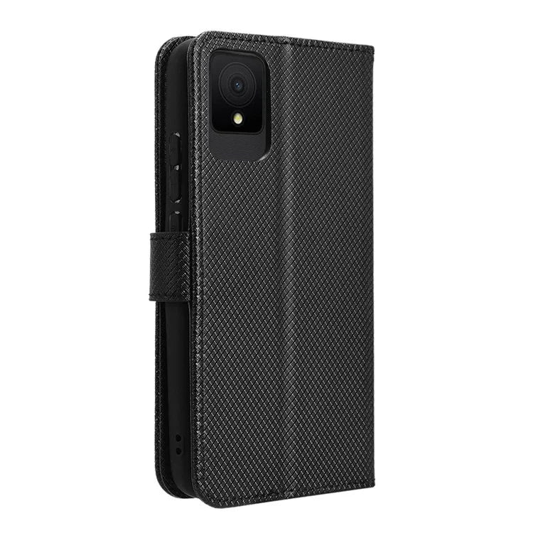 For TCL 502 Diamond Texture Leather Case Stand Wallet Phone Cover