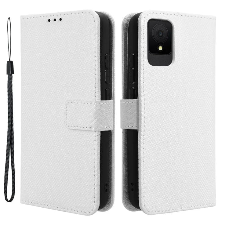 For TCL 502 Diamond Texture Leather Case Stand Wallet Phone Cover