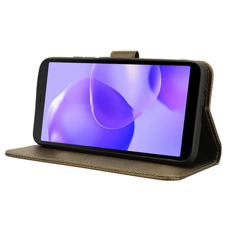 For TCL 502 Diamond Texture Leather Case Stand Wallet Phone Cover