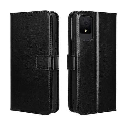 For TCL 502 Phone Case Crazy Horse Texture PU Leather Wallet Flip Cover
