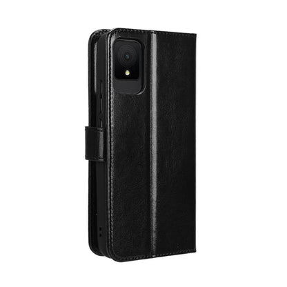 For TCL 502 Phone Case Crazy Horse Texture PU Leather Wallet Flip Cover