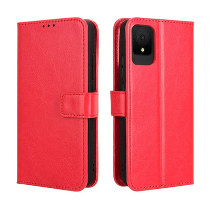 For TCL 502 Phone Case Crazy Horse Texture PU Leather Wallet Flip Cover