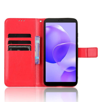 For TCL 502 Phone Case Crazy Horse Texture PU Leather Wallet Flip Cover