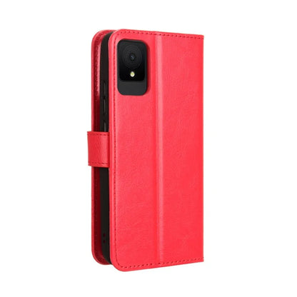 For TCL 502 Phone Case Crazy Horse Texture PU Leather Wallet Flip Cover