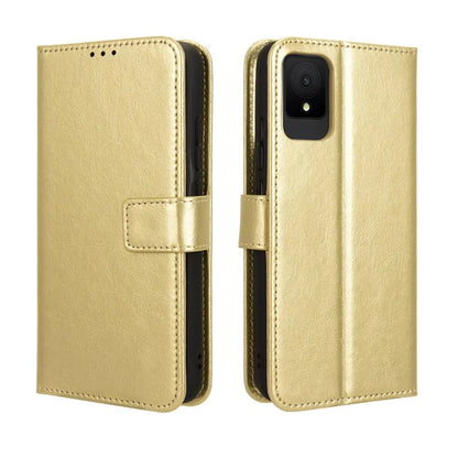 For TCL 502 Phone Case Crazy Horse Texture PU Leather Wallet Flip Cover