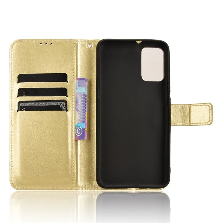 For TCL 502 Phone Case Crazy Horse Texture PU Leather Wallet Flip Cover