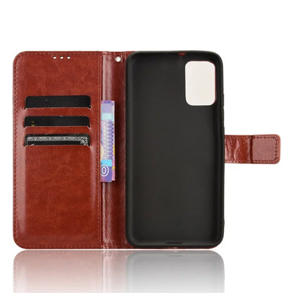 For TCL 502 Phone Case Crazy Horse Texture PU Leather Wallet Flip Cover