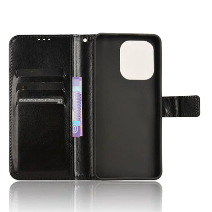 For Xiaomi Redmi Note 13 4G Wallet Leather Phone Case Crazy Horse Texture