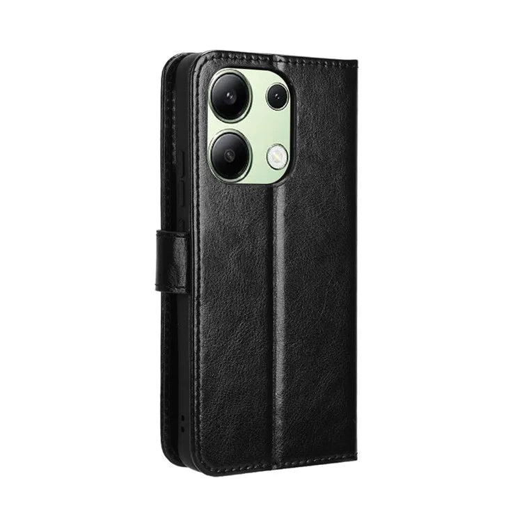 For Xiaomi Redmi Note 13 4G Wallet Leather Phone Case Crazy Horse Texture