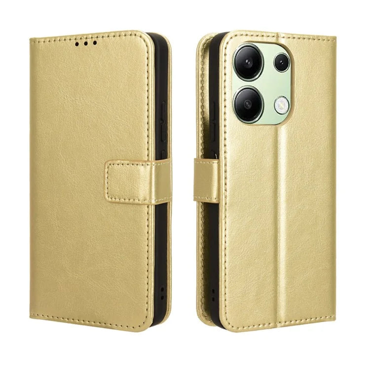 For Xiaomi Redmi Note 13 4G Wallet Leather Phone Case Crazy Horse Texture