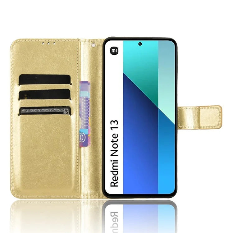 For Xiaomi Redmi Note 13 4G Wallet Leather Phone Case Crazy Horse Texture