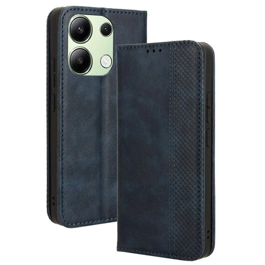 For Xiaomi Redmi Note 13 4G Leather Case Wallet Folding Stand Retro Phone Cover