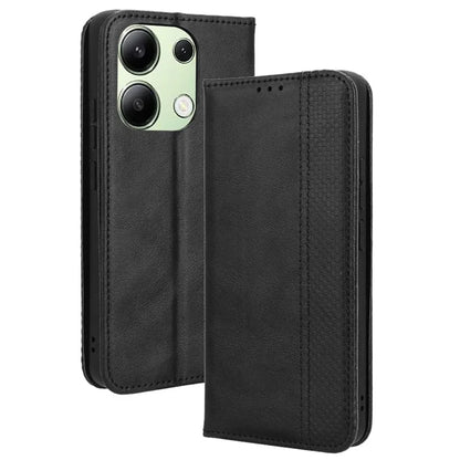 For Xiaomi Redmi Note 13 4G Leather Case Wallet Folding Stand Retro Phone Cover