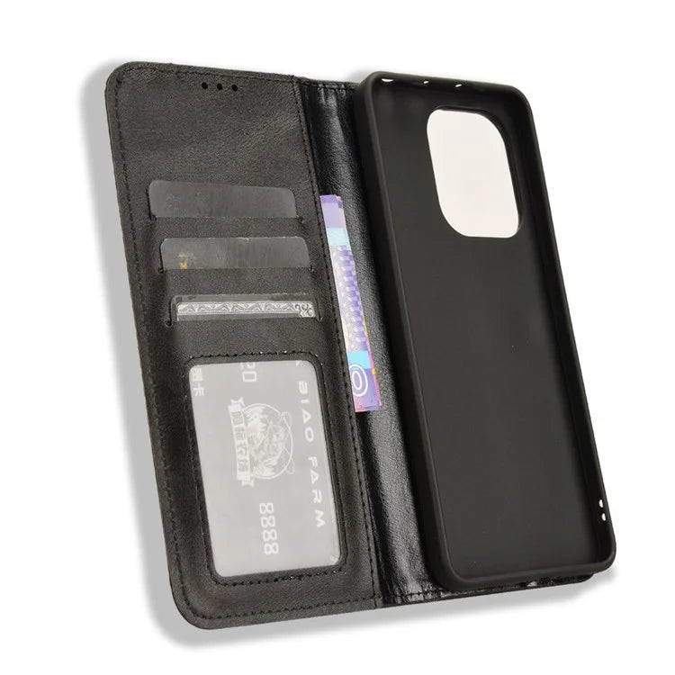 For Xiaomi Redmi Note 13 4G Leather Case Wallet Folding Stand Retro Phone Cover