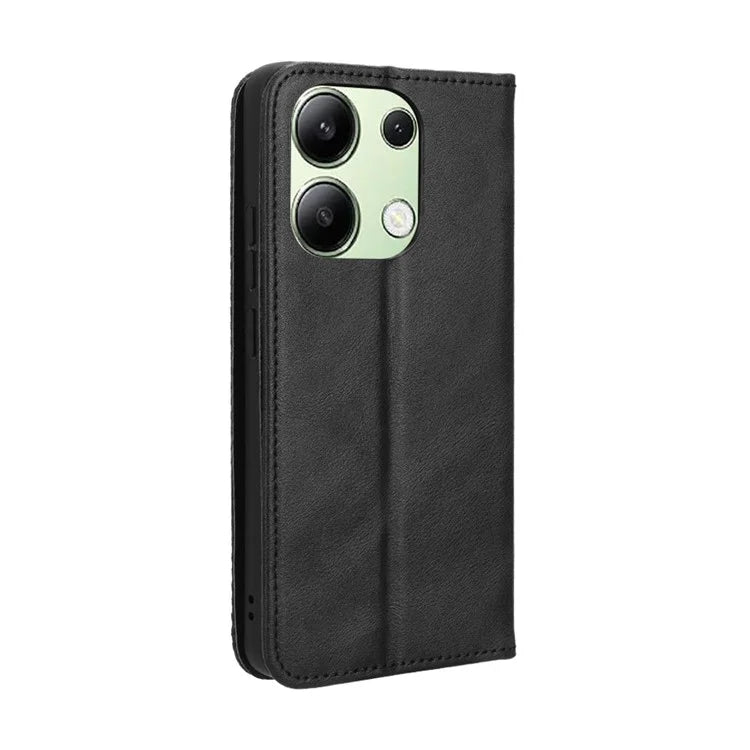 For Xiaomi Redmi Note 13 4G Leather Case Wallet Folding Stand Retro Phone Cover