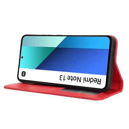 For Xiaomi Redmi Note 13 4G Leather Case Wallet Folding Stand Retro Phone Cover