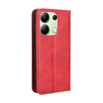 For Xiaomi Redmi Note 13 4G Leather Case Wallet Folding Stand Retro Phone Cover