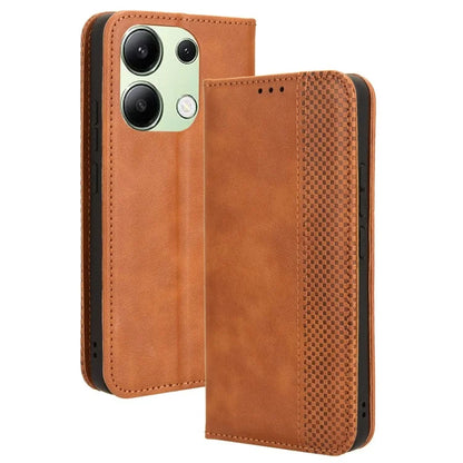 For Xiaomi Redmi Note 13 4G Leather Case Wallet Folding Stand Retro Phone Cover