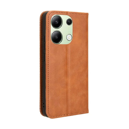 For Xiaomi Redmi Note 13 4G Leather Case Wallet Folding Stand Retro Phone Cover